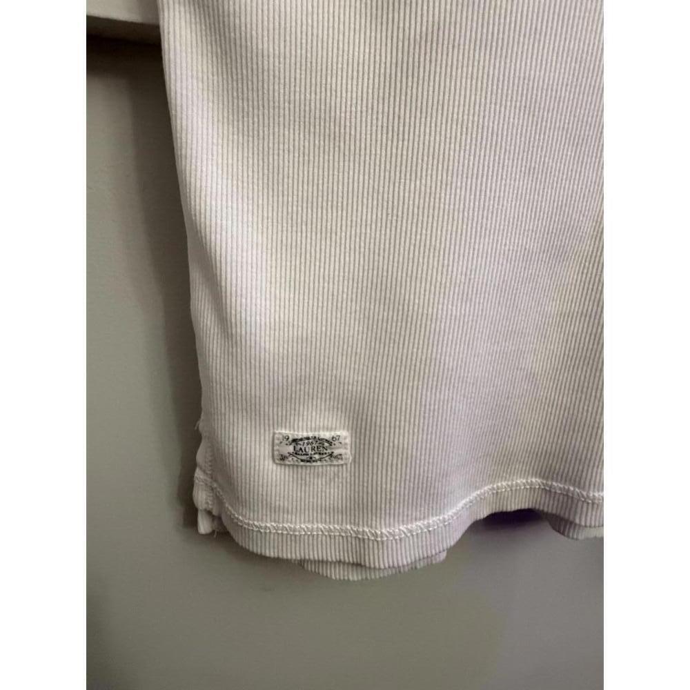 Lauren Ralph Lauren white lace up short sleeve women's top size Large - Picture 3 of 6